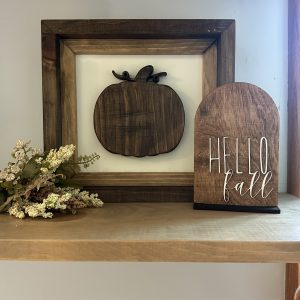 Dark Wood Pumpkin + Fall